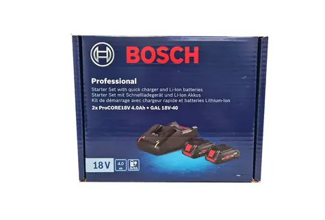 BOSCH 1600A01BA3 / Startovací sada / 2x ProCORE18V 4.0Ah + GAL 18V-40