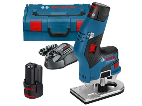BOSCH 12V-8 / Aku Ohraňovací frézka / 12V / 2x3.0Ah / 13000 ot-min / Upínací kleština 6 - 8 mm (1|4