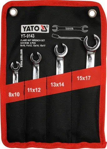 YATO Sada klíčů prstencových 8-17 mm 4ks / polootevřené