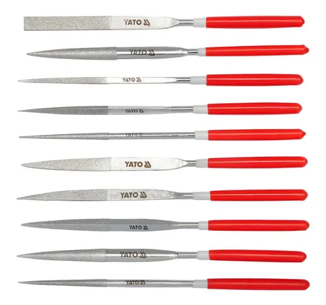 YATO Sada pilníků jehlových diamantových  4x160 mm 10 ks / Délka povlaku 50 / Zrnitost 150 