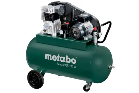 Metabo Mega 350-100 W / Kompresor / 2200W / Tlak 10 bar / 1.350 ot-min / Nádoba 90 l / Sací výkon 320 l-min