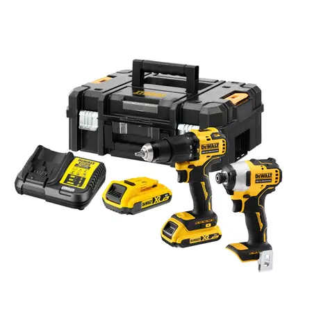 DeWalt DCK2062D2T / Aku příklepový šroubovák + rázový utahovák / 18V / 2x 2.0Ah / nabíječka / kufr