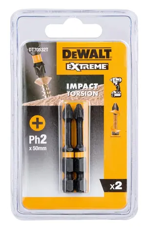 DeWalt DT70532T / sada bitů Impact Torsion Extreme / Ph2x50mm / 2ks