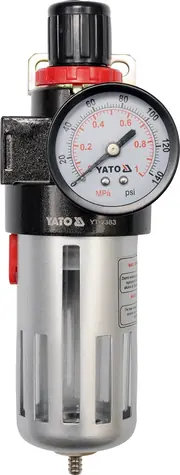 YATO YT-2383 regulátor tlaku vzduchu / pracovní tlak 9.3 bar / objem filtru 90 cm-3 / závit 1|2