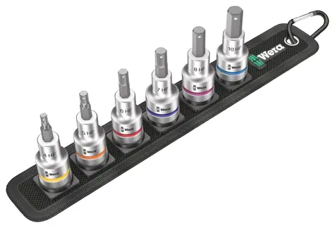 WERA Belt C 2 / sada zástrčných nástavců na šrouby s vnitřním šestihranem / s přidržovací funkcí / upínací část 1|2