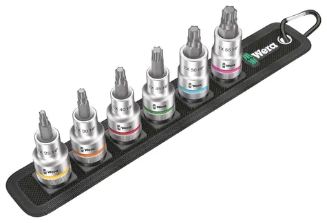 WERA Belt C 3 TORX HF / sada zástrčných nástavců Zyklop TORX / s přidržovací funkcí / upínací část 1|2