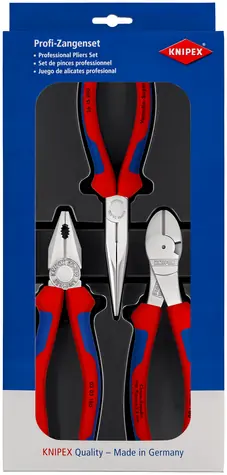 Knipex 002011V01 Sada kleští / Kombinované & Boční štípací & Půlkulaté kleště s břitem