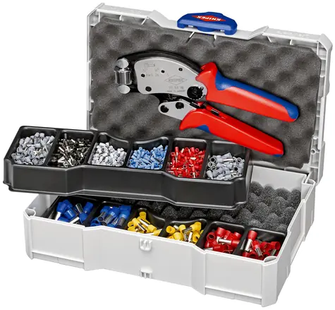 Knipex 979013 Lisovací sortiment pro dutinky S lisovacími kleštěmi pro koncové návleky