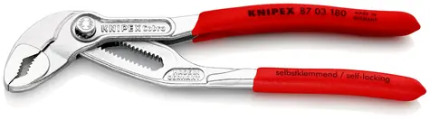 Knipex Cobra 87 03 180 Kleště na vodní čerpadla Hightech 180mm / 18 pozic / palcové trubky: 1 1|2