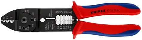 Knipex 97 21 215 C Lisovací kleště 230mm / 0.5-6.0 mm2 / AWG 20 - 10 / hnízd: 3