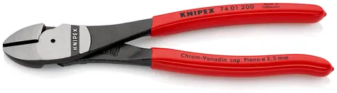 Knipex 74 01 200 SB Silové boční štípací kleště 200mm / polotvrdý: 4.2mm / tvrdý: 3mm / strunový: 2.5mm