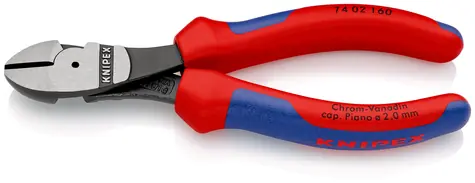 Knipex 74 02 160 SB Silové boční štípací kleště 160mm / polotvrdý: 3.4mm / tvrdý: 2.5mm / strunový: 2mm