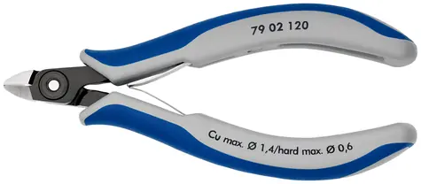 Knipex 79 02 125 Přesné boční štípací kleště na elektroniku 125mm / měkký: 1.7mm / polotvrdý:1.3mm / tvrdý:0.7mm