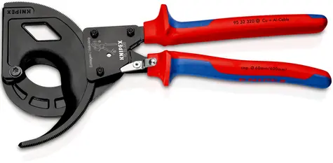 Knipex 95 32 320 Kleště na kabely (princip rohatky se západkou) 320mm / 3rychlostní / 60mm / 600mm2 / MCM 1200