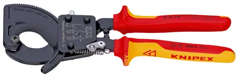 Knipex 95 36 250 Kleště na kabely VDE (Princip rohatky se západkou) 250mm / 32mm / 240mm2 / MCM 500