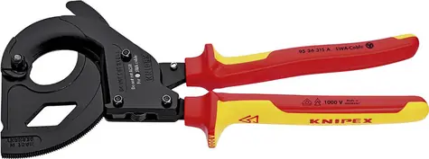 Knipex 95 36 315 A Kleště na kabely VDE (Princip rohatky se západkou) 315mm / pro kabely armované ocelovými dráty