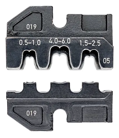 Knipex 97 49 05 Lisovací profil pro neizolované otevřené konektory 4.8 + 6.3 mm / 0.5-6.0mm2 / AWG 20 - 10 / hnizd: 3