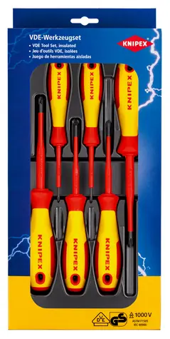 Knipex 00 20 12 V03 Sada šroubováků VDE Phillips & Pozidriv 6-dílná / PH0 | PH1 | PH2 & PZ0 | PZ1 | PZ2