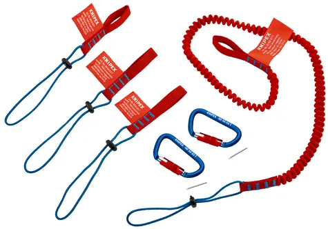Knipex 00 50 04 T BK Souprava systému zajištění / 1× záchytná šňůra / 3× smyčka adaptéru a 2× karabina
