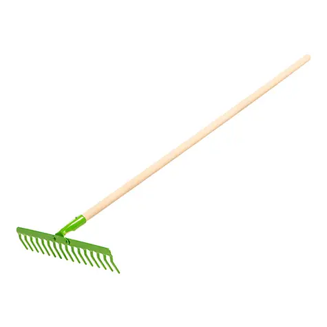 Verto 15G050 Prosté hrábě / 16 zubů / kovové hrábě / dřevěná násada