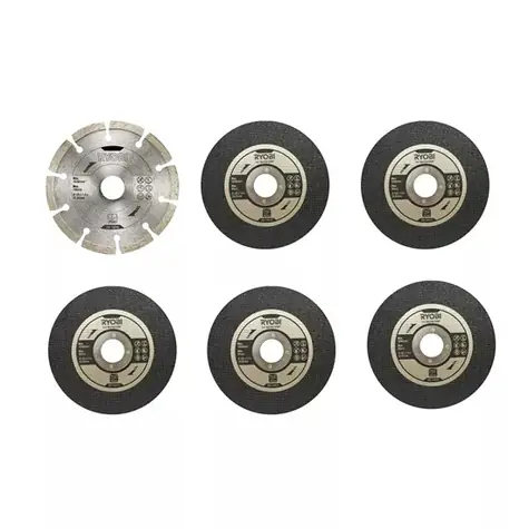 Ryobi RAK6AGD125 sada do 125mm úhlové brusky / 3 ks / do 125mm/ 5x brusný kotouč / 1x diamantový kotouč