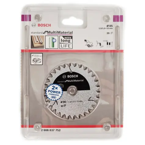 BOSCH Standard for Multi Material 2608837752 / Pilový kotouč / 85 mm / Šířka řezu 1.5 mm / 15mm / 30 zubů