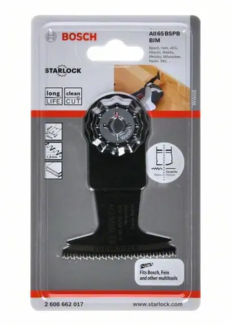 BOSCH 2608662017 / Ponorný pilový list BIM AII 65 BSPB Hard Wood / Šířka 65 mm / Hloubka zanoření 40mm
