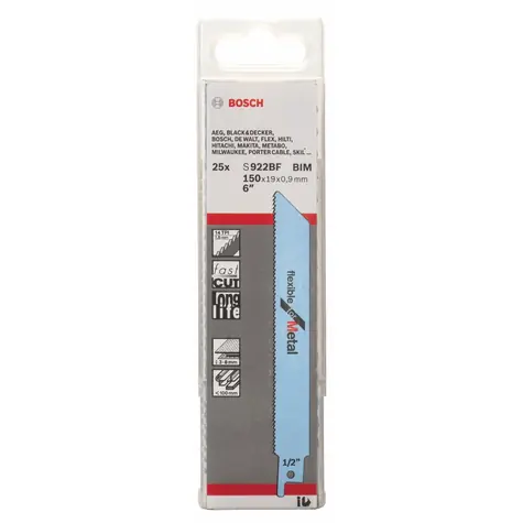 BOSCH 2608657550 / Pilový plátek do pily ocasky S 922 BF / 150 x 19 x 0.9 mm / 1.8 mm / 25ks