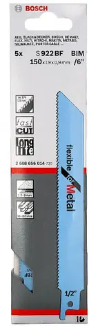 BOSCH 2608656014 / Pilový plátek do pily ocasky S 922 BF / 150 x 19 x 0.9 mm / 1.8 mm / 5ks