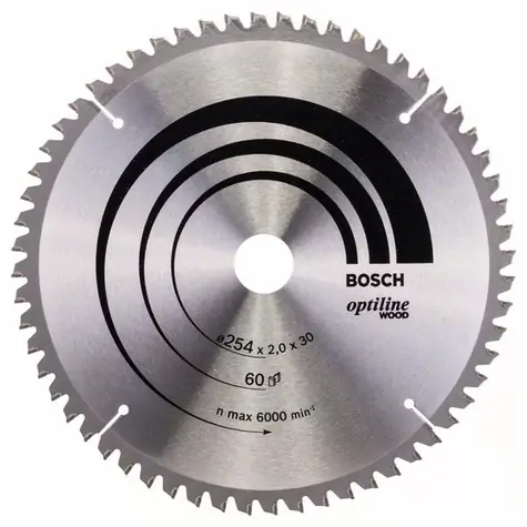 BOSCH Optiline Wood 2608640436 / Pilový kotouč / 254 x 2.0 mm / 30mm / 60 zubů