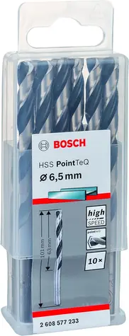BOSCH HSS PointTeQ 2608577233 / Spirálový vrták / 6.5 x 63 mm / 10 ks
