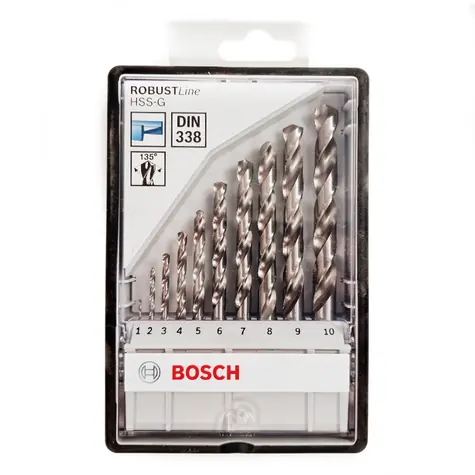 BOSCH Robust Line HSS-G 2607010535 / 10dílná Sada vrtáků do kovu / 135°