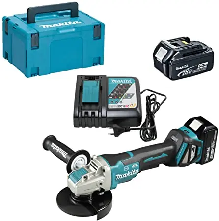 Makita DGA519RTJ / Aku úhlová bruska / 18V / Průměr 125 mm / 8500 ot-min / 2x Aku 5.0 Ah