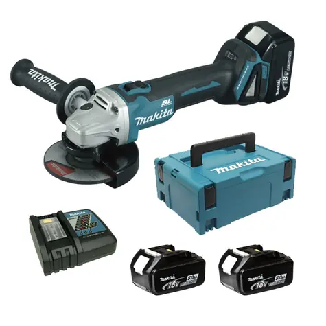 Makita DGA504RT3J / Aku úhlová bruska / 18V / Průměr 125 mm / 8500 ot-min / 3x aku 5.0Ah