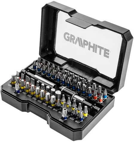 Graphite 56H600 sada bitů 25 mm (60 ks) / Ph & PZ & TRX & Plochý & HEX / 2x Magnetický držák bitů