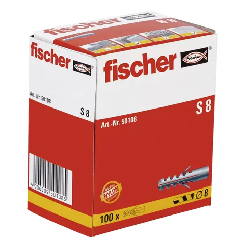 fischer S 8x40 rozpěrná hmoždinka 100 ks