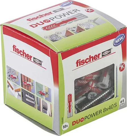 fischer DuoPower 8x40 S LD hmoždinky se šrouby 50 ks