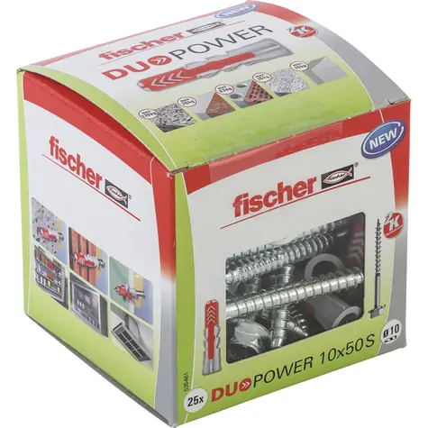fischer DuoPower 10x50 S LD hmoždinky se šrouby 25 ks