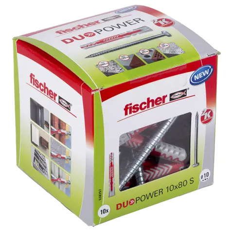 fischer DuoPower 10x80 S LD hmoždinky se šrouby 10 ks