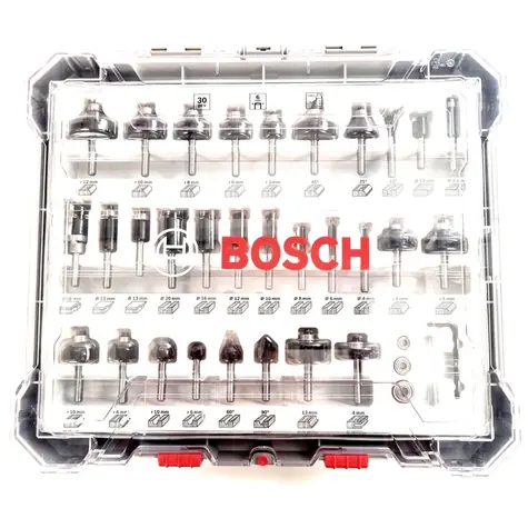 BOSCH 2607017474 / Smíšené sady fréz / průměr stopky 6mm / 30 ks