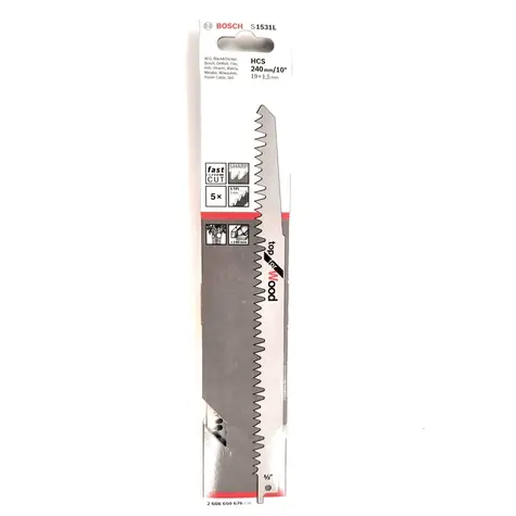 BOSCH 2608650676 / Pilový plátek do pily ocasky S 1531 L / HCS/ 240 x 19 x 1.5 / 5 ks