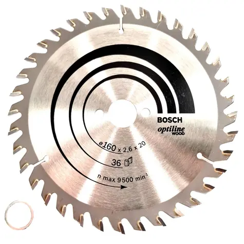BOSCH Optiline Wood 2608640597 / Pilový kotouč / 160x20mm / Šířka řezu 2.6 mm / 36 zubů / 1 ks
