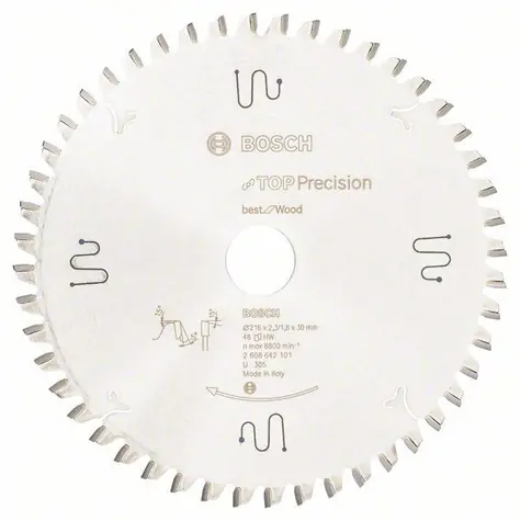 BOSCH Top Precision Best for Wood 2608642101 / Pilový kotouč do okružních / 216x30mm / Šířka řezu 2.3 mm / 48 zubů / 1ks