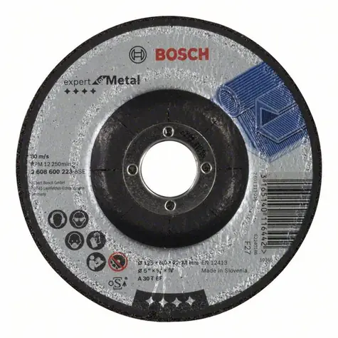BOSCH Expert for Metal 2608600223 / Hrubovací kotouč profilovaný / 125x22.23 mm / Silné: 6.0 mm