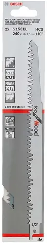 BOSCH 2608650613 / Pilový plátek do pily ocasky S 1531 L / Délka: 240 mm / Šířka: 19 mm / Tloušťka: 1.5 mm / Rozteč: 5