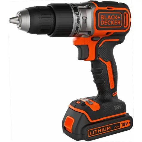 Black&Decker BL188K / Aku příklepová vrtačka / 18V / až 1650 ot-min / 28050 příklepů-min / 52 Nm / 1x 1.5 Ah aku