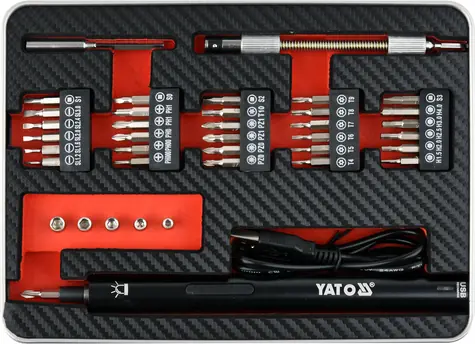 YATO YT-27930 / Přesný aku šroubovák 3.6V SET 39ks / 450 mAh / LED 
