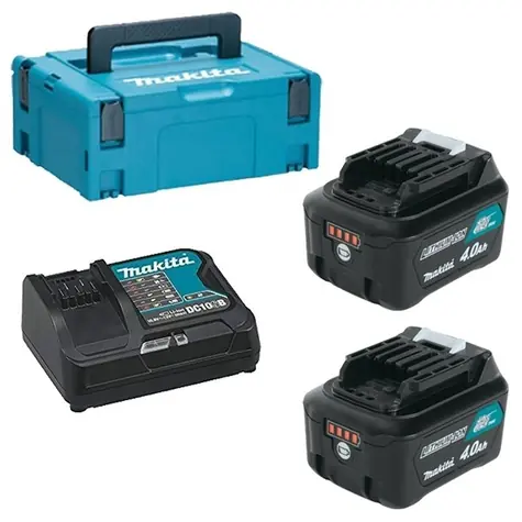 Makita Energy Kit 197641-2 / Makpac / Nabíječka DC10SB / 2x Akumulátor BL1041B / 12V / 4.0 Ah