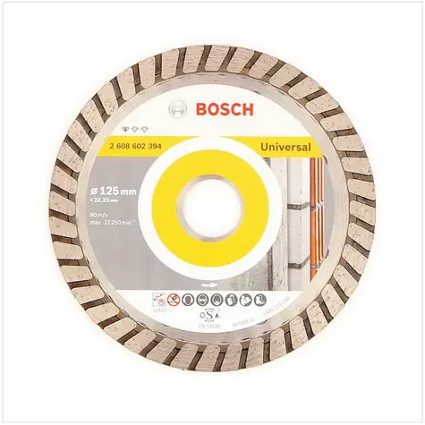 BOSCH Standard for Universal Turbo 2608602394 / Diamantový dělicí kotouč / Průměr 125 x 22.23 mm / Šířka řezu 2.0 mm