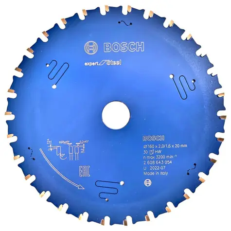 BOSCH Expert for Steel 2608643054 / Pilový kotouč / 160x20 mm / Šířka řezu 2.0 mm / 30 zubů 